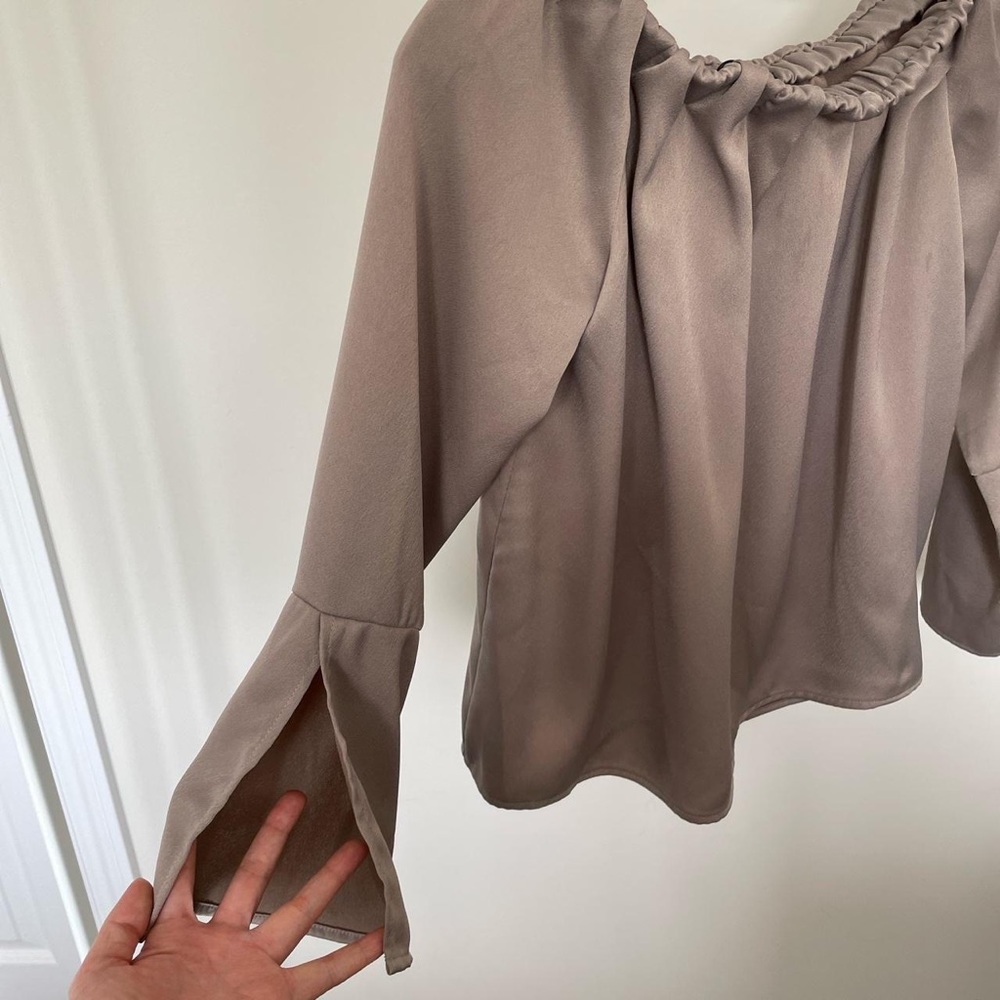 Dynamite Off the Shoulder Satin Top - Picture 5 of 5